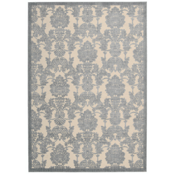 Nourison GIL03 Graphic Illusions 2 Ft.3 In. x 3 Ft.9 In. Indoor/Outdoor Rectangle Rug in  Ivory/Light Blue